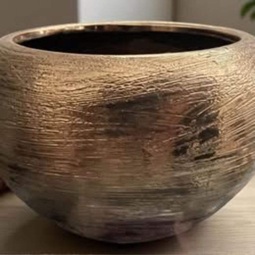 Gold Textured Planter — 2 Available - ONLY 1 in this listing